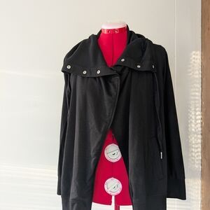 Women's Black Jersey Sweatshirt Jacket